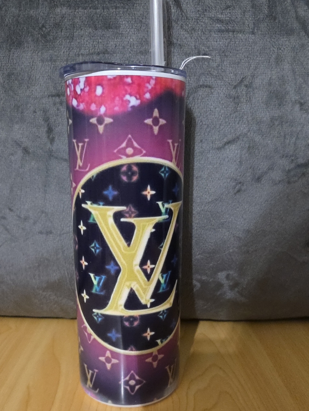 Louis Vuitton Purple & Gold Monogram Slim Tumbler